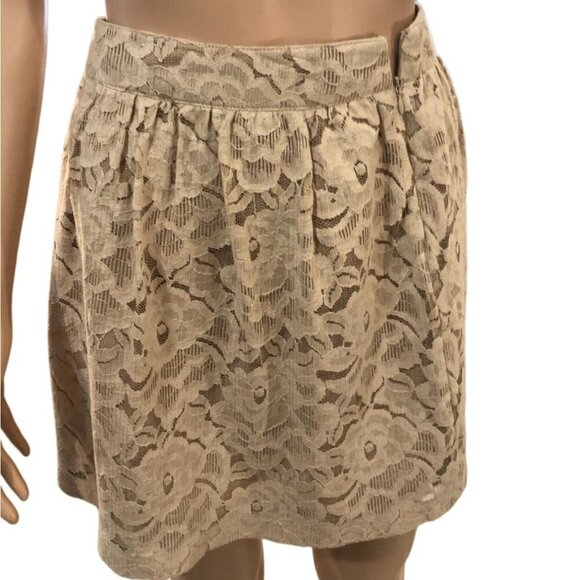 (5‎ for $25) Forever 21 Beige Lace MIni Skirt size XS - Picture 2 of 7